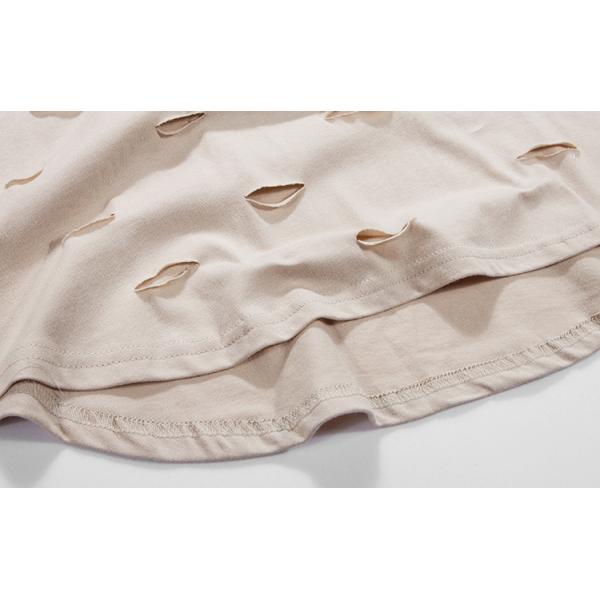 O Neck Distressed Oversized T Shirt , Mens Scoop Bottom T Shirt Short Sleeve