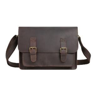 Brown Retro First Layer Cowhide Satchel Shoulder Bag
