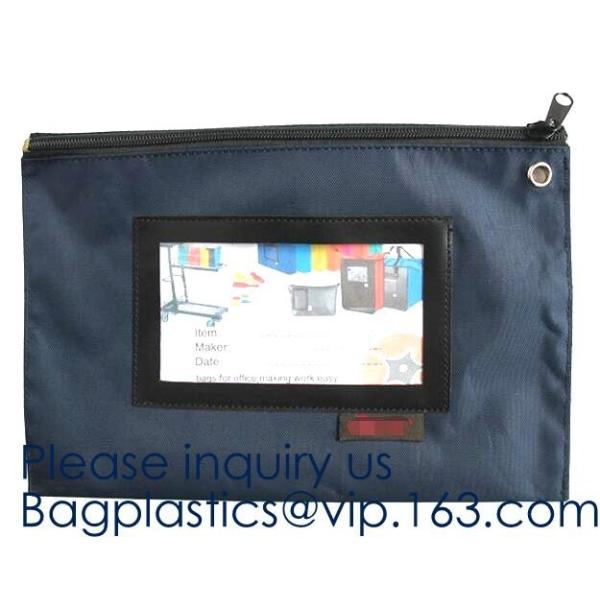 Waterproof Oxford Medicine Safety Bag with Lock and Keys Locking Bank Deposit Bag,Money Bank Bag Zipper Leather Cash Dep