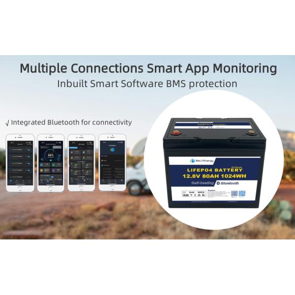 Energy LiFePO4 Lithium Battery 12V80Ah Over Voltage Protection 14.6V