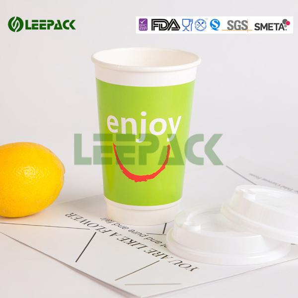 Custom design printed insulated takeaway paper hot drink coffee cups with lids wholesale