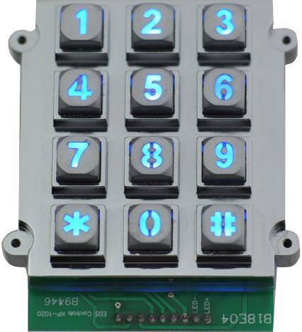 Buy Ruggedized Backlit 12 Keys Keypad Vandal Resistant Keypad Dot Matrix at wholesale prices