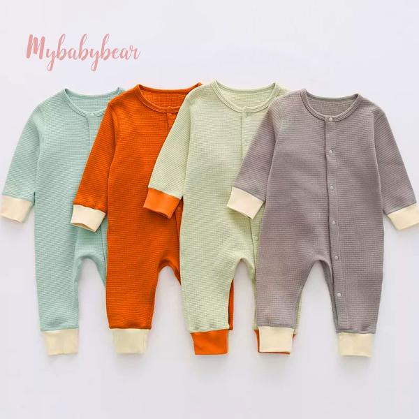 2023 Newborn Waffle Cotton Hood Romper Jumpsuit for Baby Girl Boy Baby Clothes Set Baby Romper