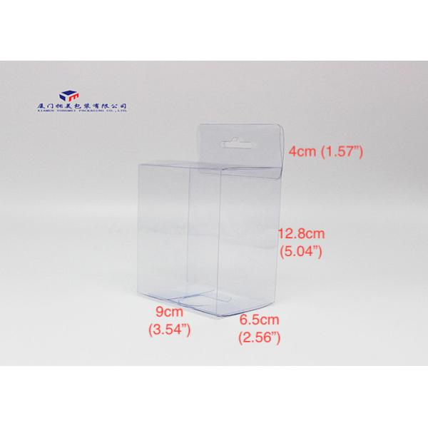 0.3mm Rigid Clear PVC Packaging Boxes Without Printing Hang Strip On Box Top