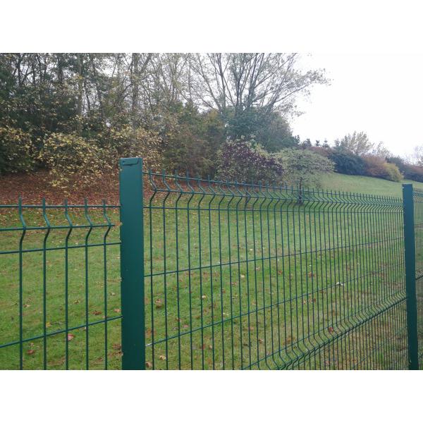 Green 3d V Bending Curved Welded Wire Mesh Fence Panel Hot Galvanized