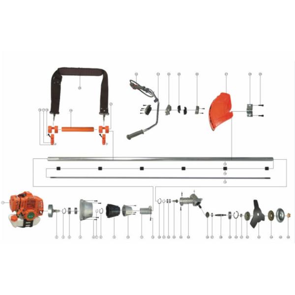 1.2L Gasoline Brush Cutter 260mm Weed Eater 2 Stroke Hand Starter