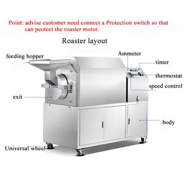 stainless steel roasted pepper soya beans machine walnut hazelnut roasting maker equipment