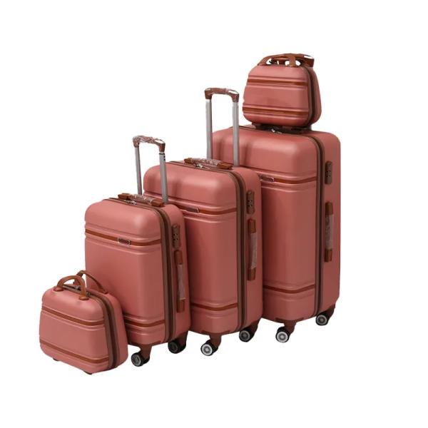 Experience Convenience with Spinner Caster Vintage Hard Shell Carry-On Suitcase Luggage Set PC Boarding Cabin Trolley