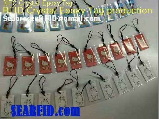 RFID Crystal Epoxy Tag production, Crystal Epoxy Key Tag, Mobile Phone pendant Tag, NFC Crystal Epoxy Tag