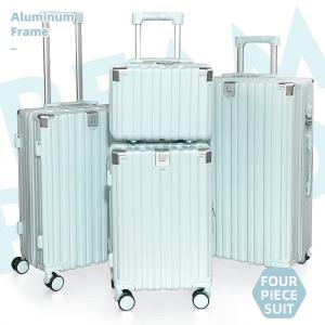 Quality 4-piece set luggage Family Activity Outdoor Cup Holder Suitcase 14inch (Cosmetic bag)+convenient travel 20 inches+24inch+28inch thickened anti-drop for sale