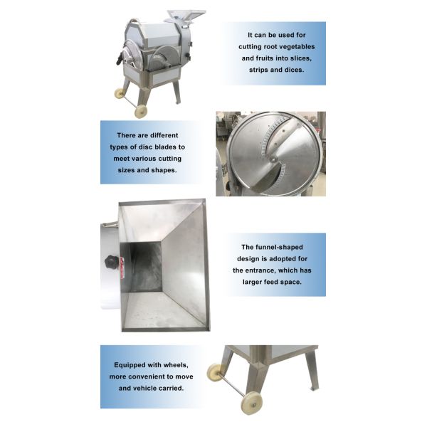 Multiple Sizes Fruit Processing Equipment Taro Cube Slicing Cucumber Cutter Machine