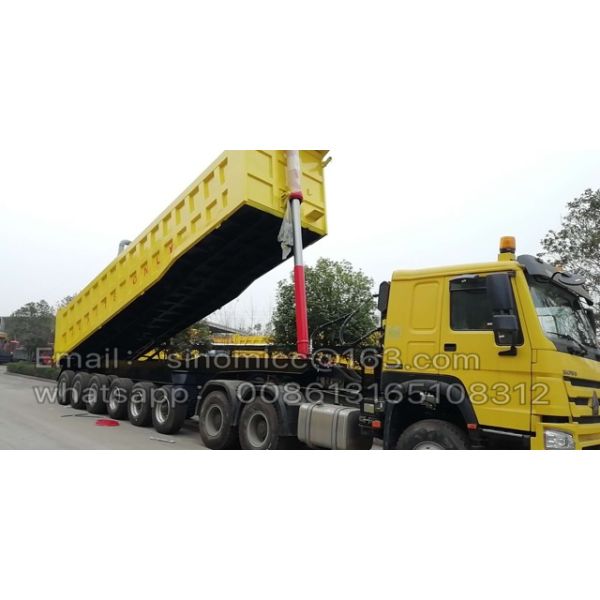 SINOTRUK 6 Axle Dump Trailer , Heavy Duty Tipper Trailer With FUWA Brand Axle