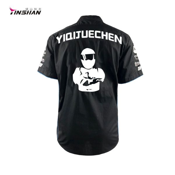 Summer Casual Wear Custom Sublimated Short Sleeve Men's Shirt for Motorcycle Auto Racing