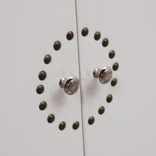 Bedroom Furniture Cabinet White Leather Bedside Table