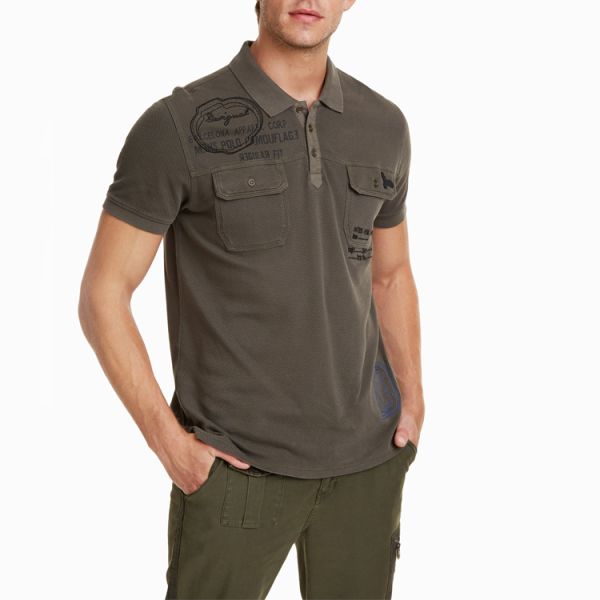 High quality 2019 fashion mens clothing 100% cotton premium short-sleeved polo shirt