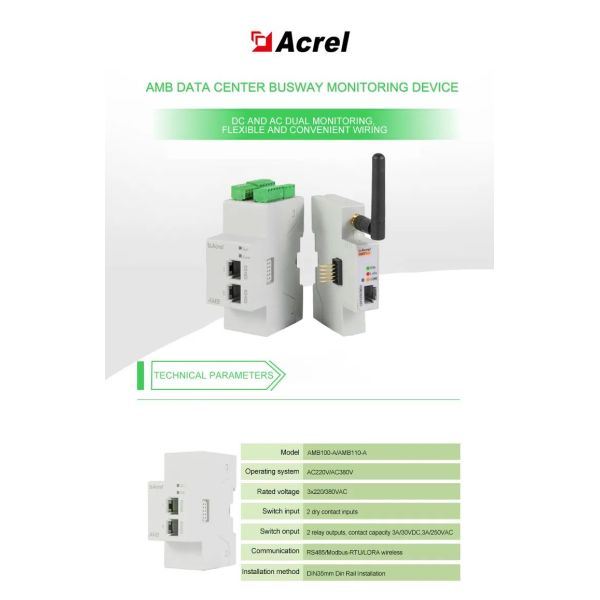 Acrel AMB1X0-A-P1 Smart Ac Bus Bar Monitor Start Box And Plug In Box Feeding Detection And Tapping Detection Modules
