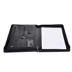Quality A4 Leatherette Business Portfolio Case , Zippered Leather Business Folio for sale