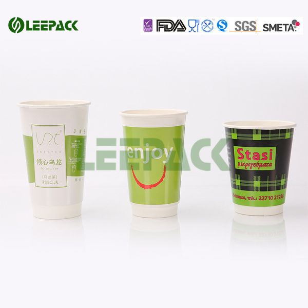 8 Oz White And Black double wall paper cup for Hot Drink , Non deforming