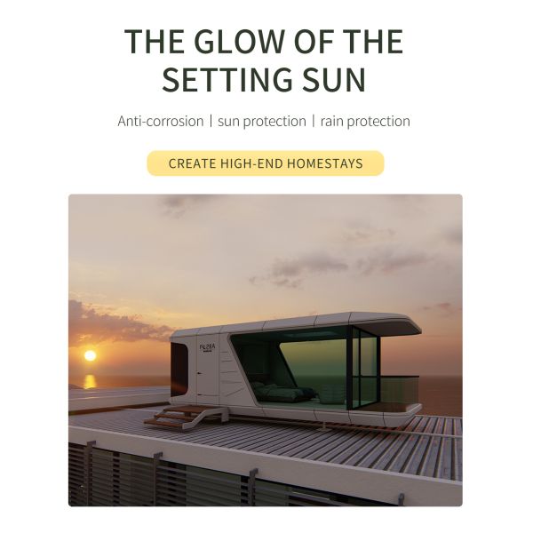 Expandable Galvanized Steel Frame Prefab Capsule House Office For Hotel 10T