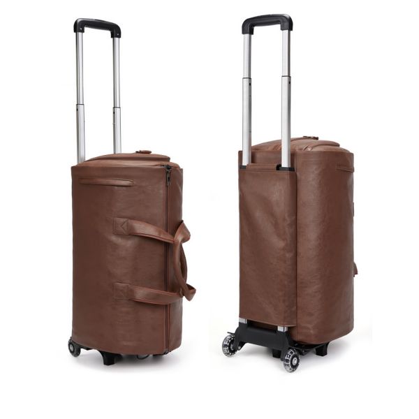 Retro Wheeled Garment Trolley Duffle Bag Large Rolling Duffle Bag 30cm High