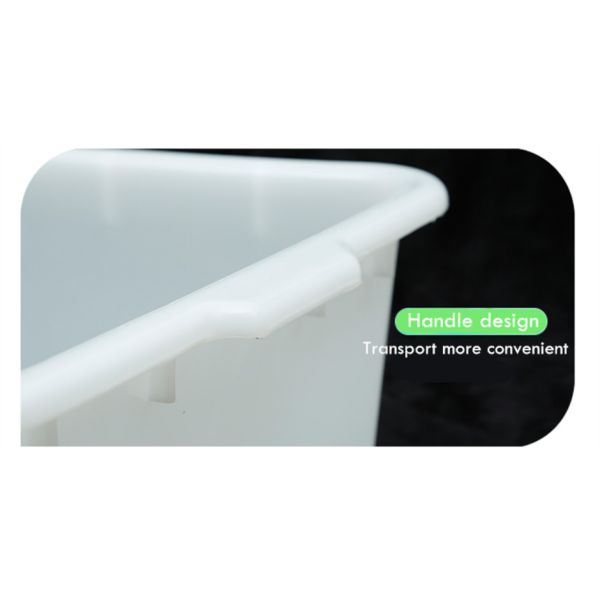 Plastic Rectangular White Supermarket Kitchen Ice Tray Food Square Basin Barbecue Storage Box