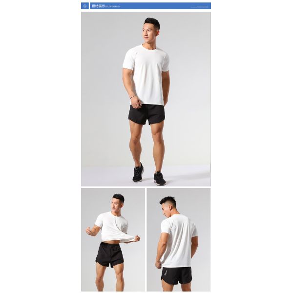 Custom Logo T Shirt 95%Cotton 5%Spandex Gym Fitness Training Plain Men T Shirt