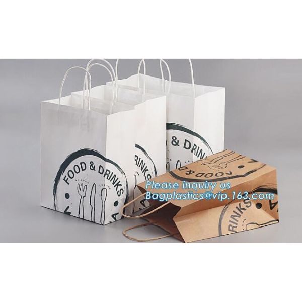 Bread Art Packing Kraft Paper Bag,Food Grade disposable Paper Bag With Logo Print,Beautiful printing Food grade package