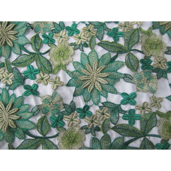 60cm Emulation Real Silks Chemical Lace Red/Green Color Water Soluble Embroidery Fashion fabric