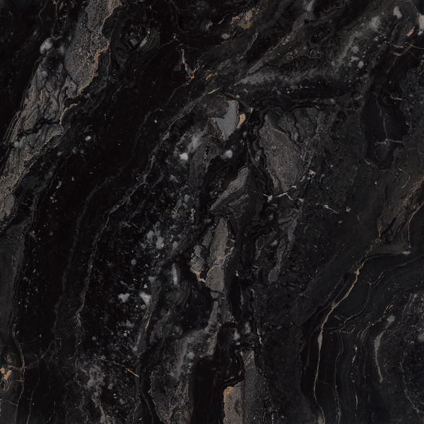Black Fuscous Shiny Porcelain Floor Tiles Double Layer 600*600mm