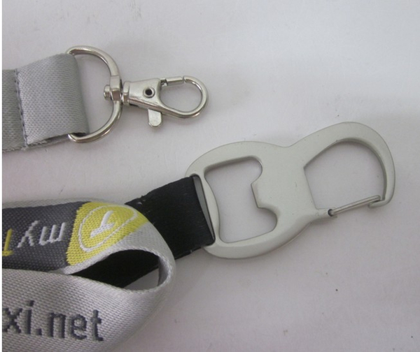 Functional polyester lanyard with metal bottle opener, metal bottle opener neck lanyards,