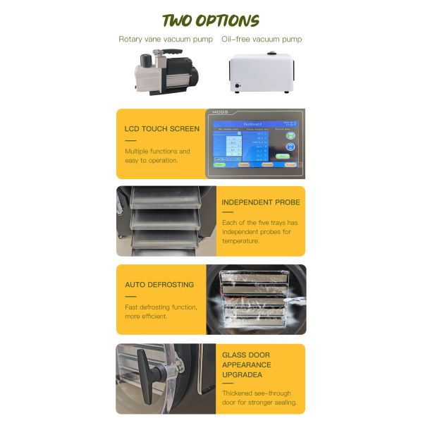 Factory Manufacturer 4-6Kg Small Lyophilizer Food Vacuum Freeze Dryer Machine Home Freeze Dryer