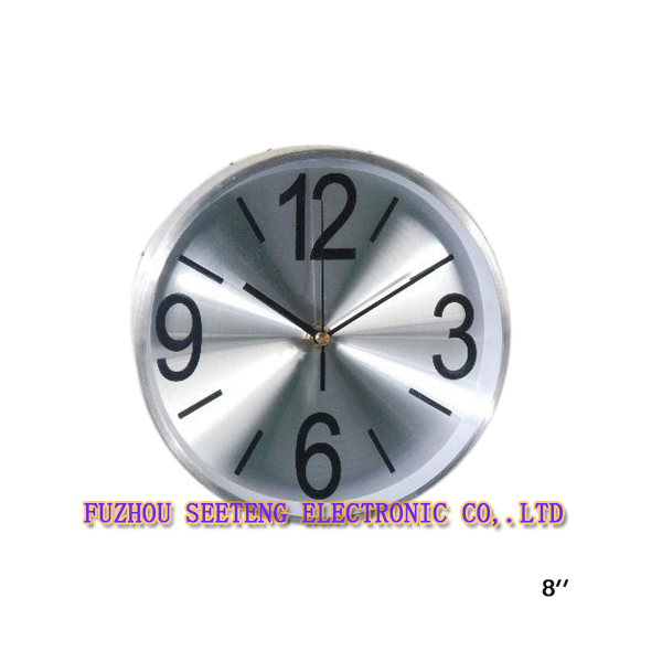 Silver high quality new design round shape wall clock models