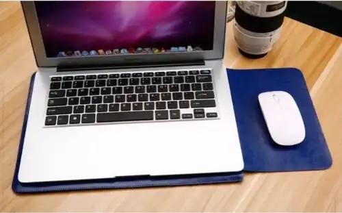 Office PU Laptop Sleeve Leather Bag Embossing Logo 15 / 16 Inch For Macbook Pro Macbook A