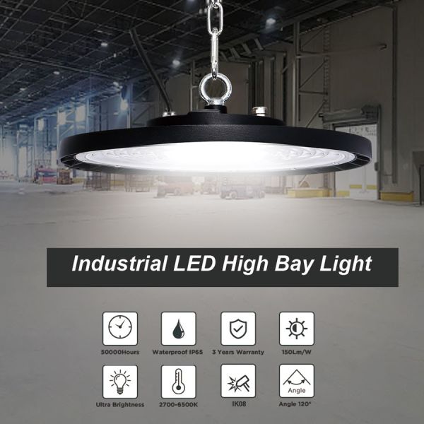 Black Housing Industrial LED High Bay Light 100watt 150watt 200watt 13000-30000lm IP65