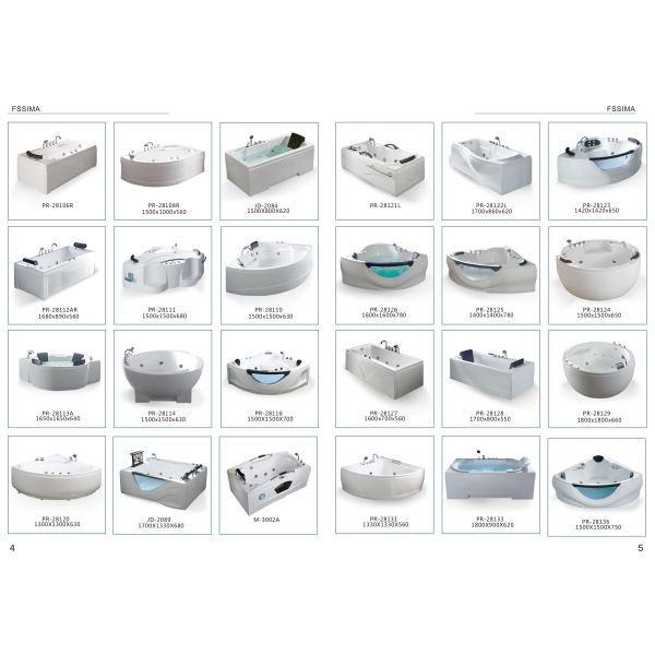 1800mm 5.9' Waterfall Whirlpool Bathtub For Two Indoor Transparent Glass