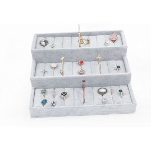Wedding Ring Jewelry Storage Trays Tarnish Free Materials Showcase Ice Velvet
