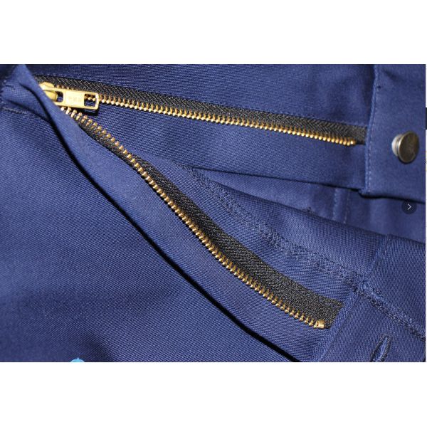 330 GSM Fire Retardant Jeans Working Pants For With Patch Pockets Metal Zipper