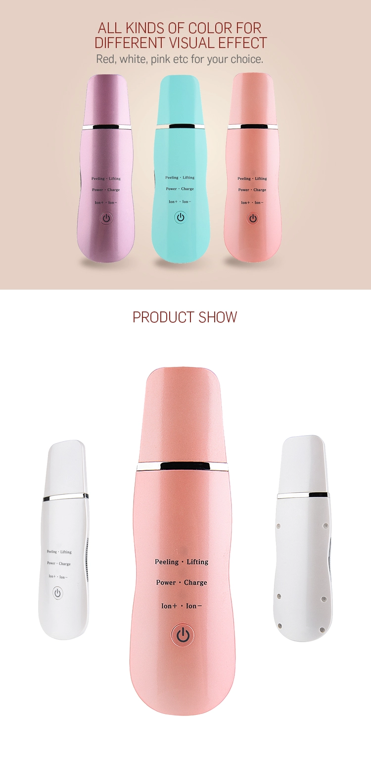 Vibration 2.4MHZ Rechargeable Ultrasonic Skin Scrubber OEM