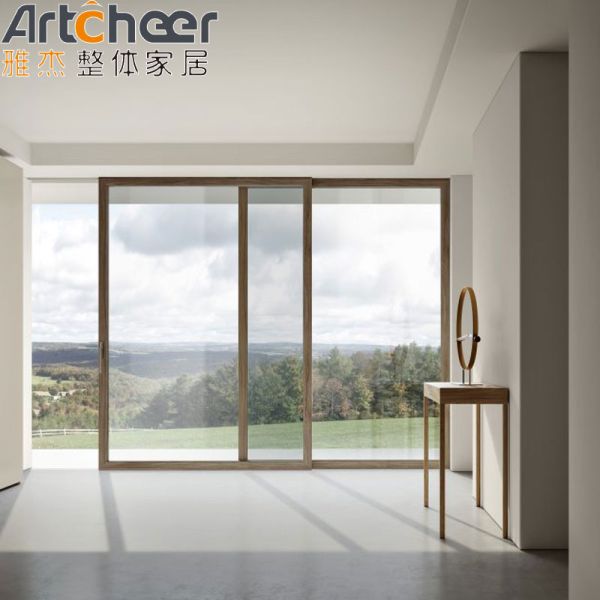 Customized Size Sliding Door Wardrobe in High Gloss Lacquer Finish with Mirror Effect