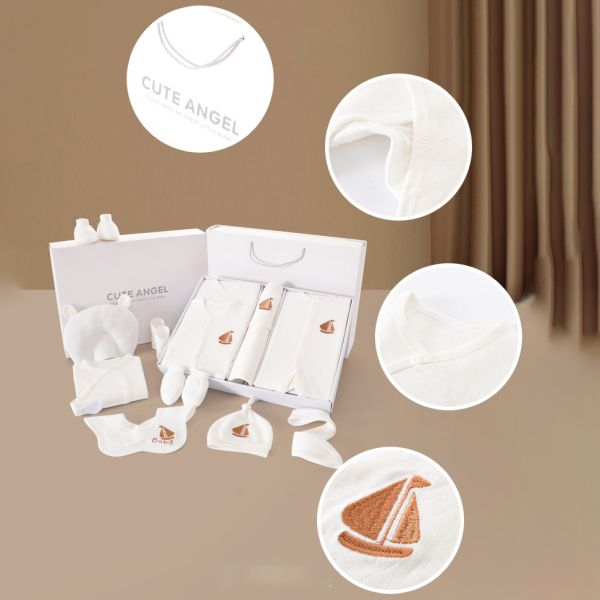 Golden supplier organic 100% cotton baby clothes jumpsuits box newborn new born baby gift set