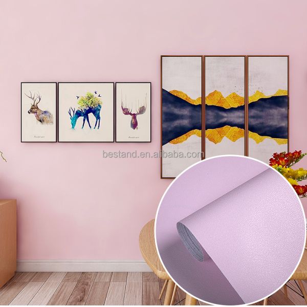 Removable Peel and Stick Plain Wallpaper Self-Adhesive 3D Decorative Wallpaper for Entertainment in Apartments