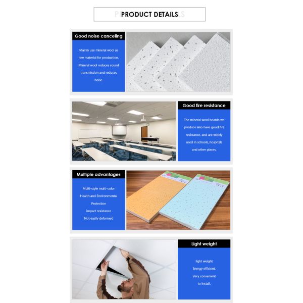 USG Product 2X4 Mineral Fiber Acoustic Perforated Ceiling Tiles with Customized Size