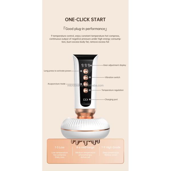 Electric Gua Sha Body Meridian Massage Brush EMS Microcurrent Red Light Therapy Massager