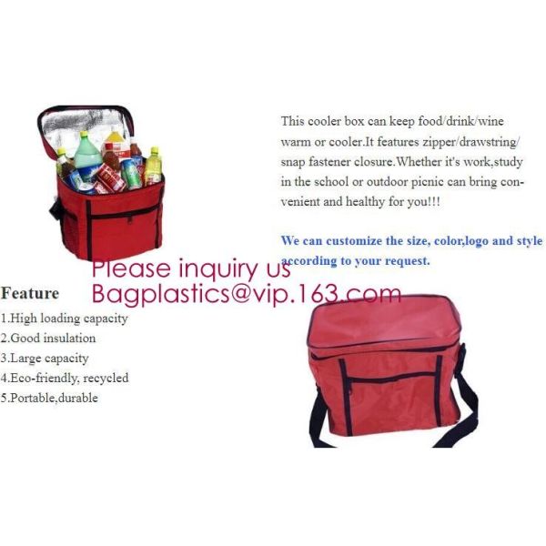 Foldable Lunch Insulated Cooler Bag Heated Food Delivery Bag Thermal Pizza Delivery Cooler Bag