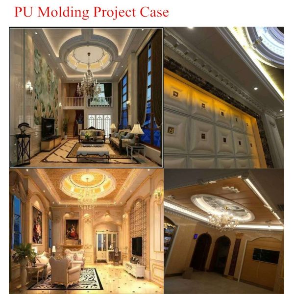 Factory sales high density carved pu foam moulding for villa decoration