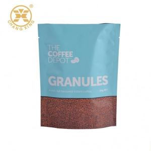 China 500g UV coating Matte finished Stand up coffee pouch With Valve Zipper on sale