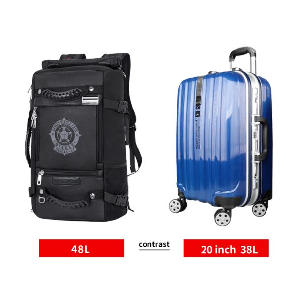 Black PU Waterproof Climbing Backpack Water Resistant Hiking Backpack OEM/ODM