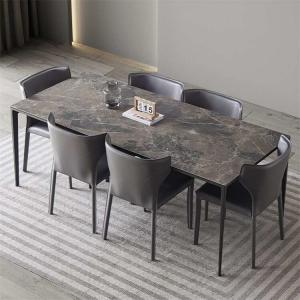 China Marble / Sintered Stone / Quartz Stone Dining Table 6 Seater Luxury on sale
