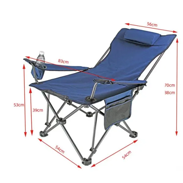 Portable and Stowable Sitting and Lying Steel Pipe Paint Process 600d Fabric Party Folding Chair Camping Chairs Folding