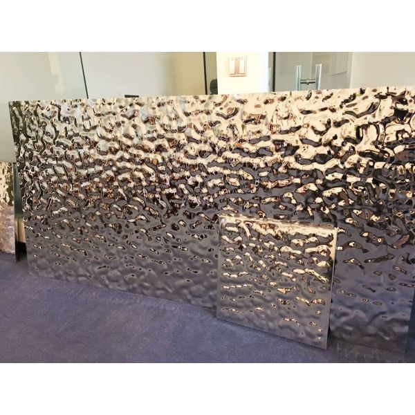 2019 Hot Sale 304 Water Ripple Finish Stamp Punch Stainless Steel Sheet From Foshan Factory